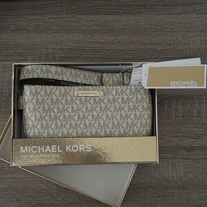 Michael Kors Gold and Cream Belt Bag
